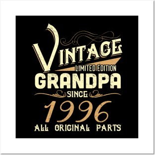 Vintage Grandpa Since 1996 Funny Man Myth Legend Daddy Posters and Art